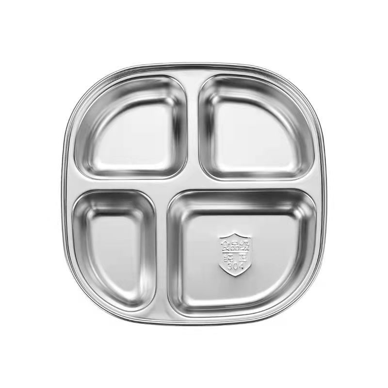 304 stainless steel Children's plate cartoon kindergarten school canteen tableware split fast food plate cute plate