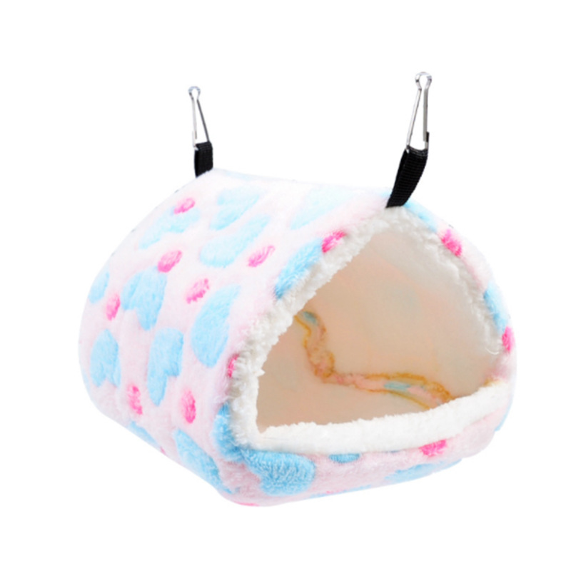 Flannel Small Pet Warm Cotton Hanging Nest Squirrel Honey Bag for Winter Warm Nest Cotton Hammock Pet Supplies