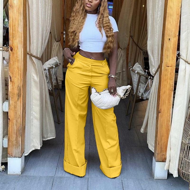 European and American autumn new casual pants women cross-border trade casual wide leg fashion temperament pants women Amazon wholesale