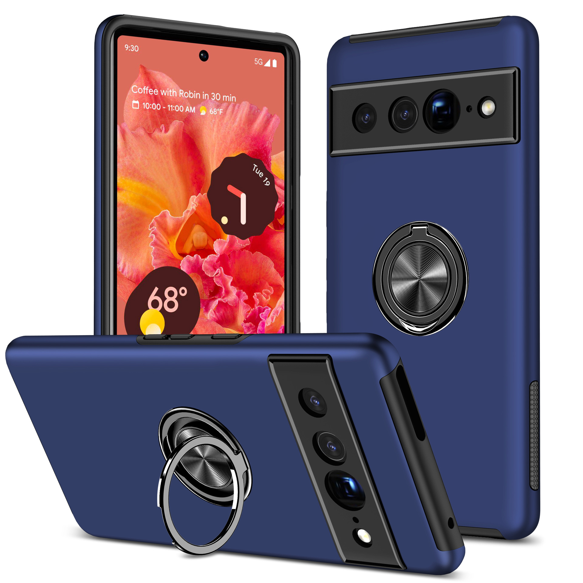 跨境適用谷歌Pixel8Pro手機殼二合一車載隱神指環Pixel 7A保護套