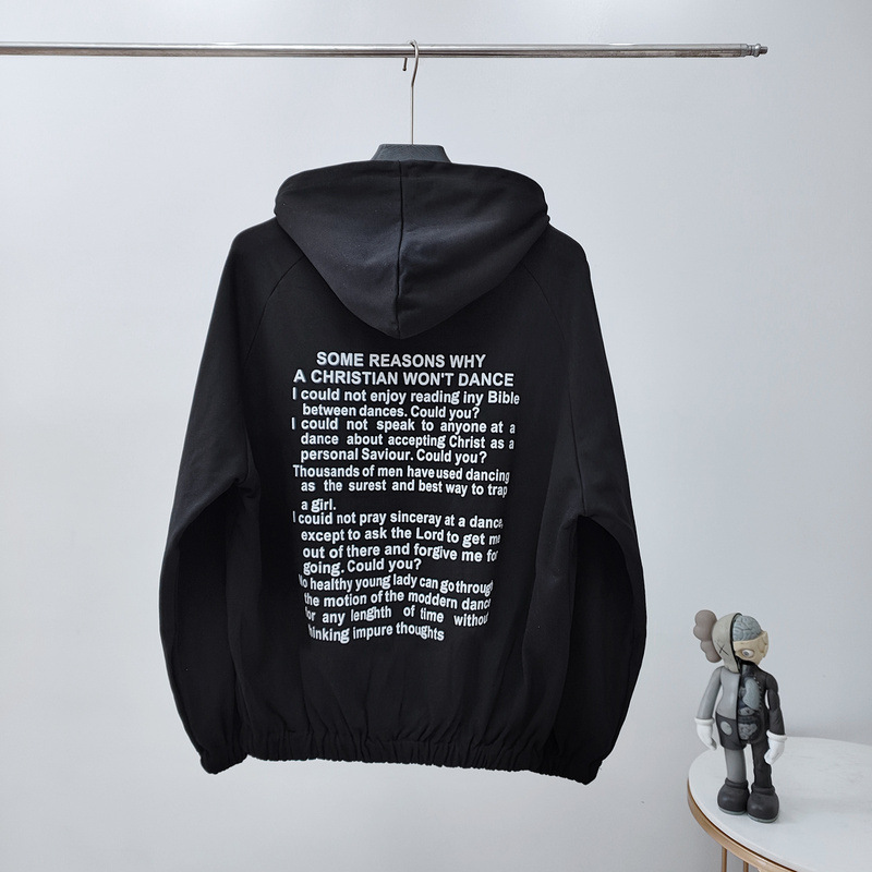 erd melancholy rich second generation cross slogan letter zipper sweater hooded high street couple fashion brand outer pullover