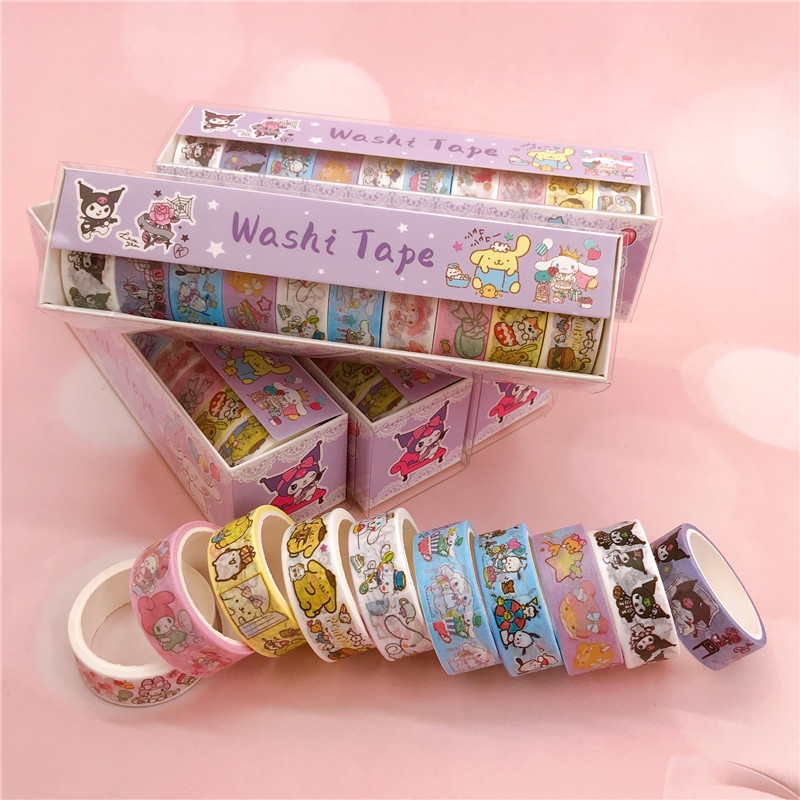 Cartoon children cute girl stickers decorative materials DIY large collection handbags and paper tape 10 rolls