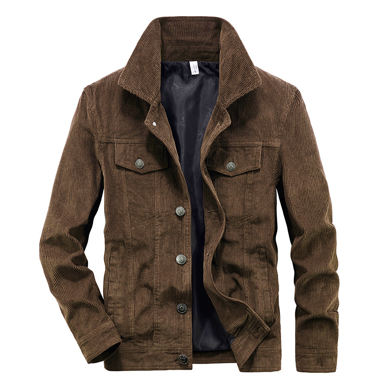AliExpress Amazon Autumn and Winter Jacket Men's Thin Corduroy Jacket Men's New Retro Work Jacket 2116