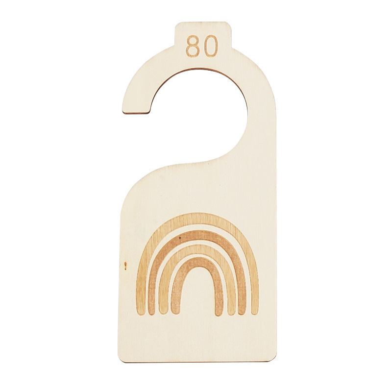 Baby Closet Divider Rainbow Baby Closet Clothes Wooden Split Board Baby Card Hanger Milestone Wood Piece