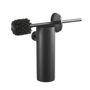 304 stainless steel Black toilet brush set toilet toilet brush holder wall hanging perforated deodorant long tube