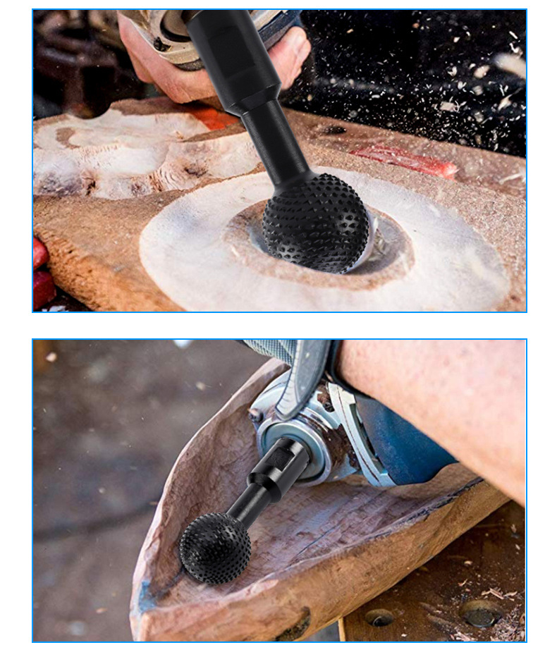 New products introduced angle grinder spherical grinding head ball chisel round ball knife wooden friends grinding production spoon planing pit File head