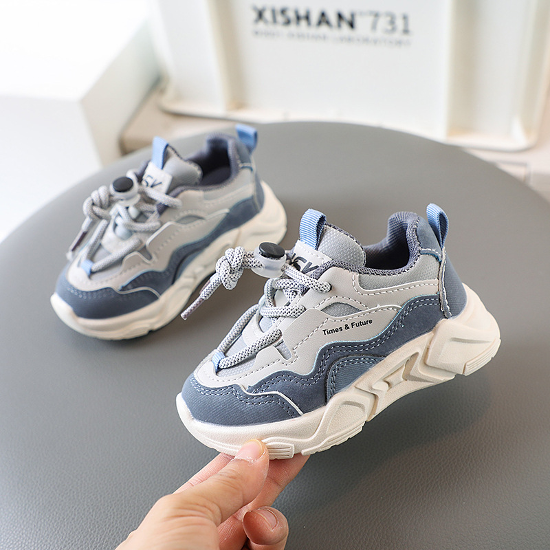 Children's fashionable shoes children's shoes casual shoes Spring and Autumn New breathable sneaker 1-6 years old baby shoes soft bottom leather surface