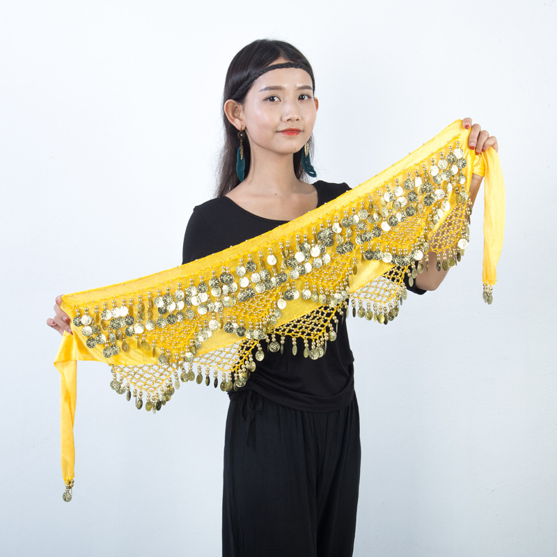 Spot Belly Dance Waist Chain Tribal Dance Hip Towel Indian Dance Performance Belt Waist Seal Stage Performance Practice Accessories