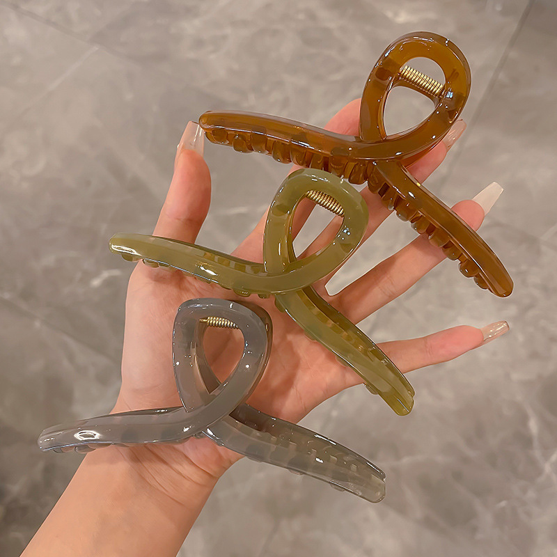 Shark Clip Large Hair Clip Women's High-end Retro Back Head Hair Clip Korean Style Elegant Elegant Hair Clip Hair Accessories