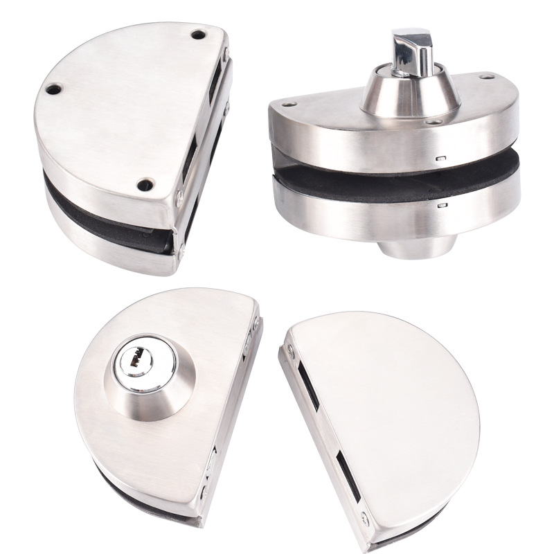 Stainless steel glass door lock double door opening-free glass lock frameless glass door lock single door double door open door double door lock