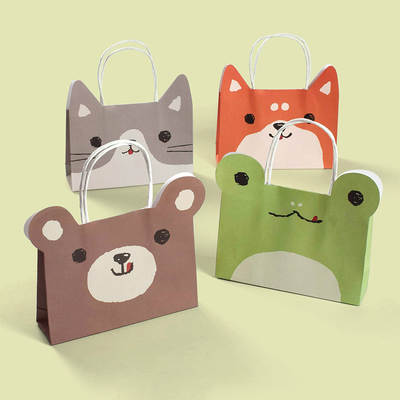 Children's Day Paper Bag Cute Simple Cartoon Kindergarten Snack Gift Packaging Portable Storage Gift Bag