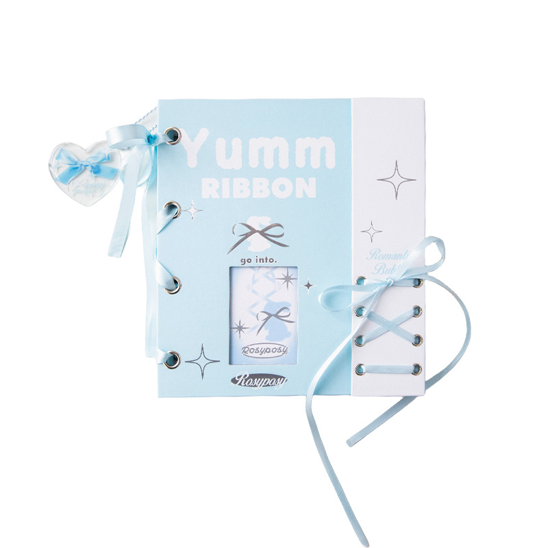 RosyPosy Soft Ribbon bandage four grid card book Polaroid album small card storage book