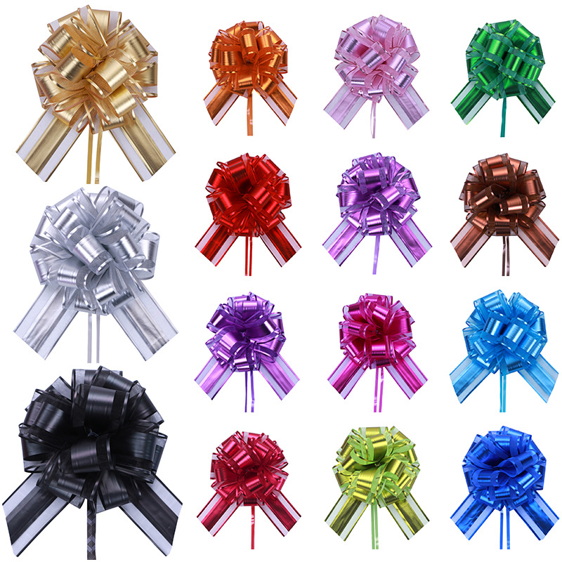 Xianghui ribbon snow gauze matte wedding car spherical hand flower 8 Section A pull molding Christmas party decorative ball flower