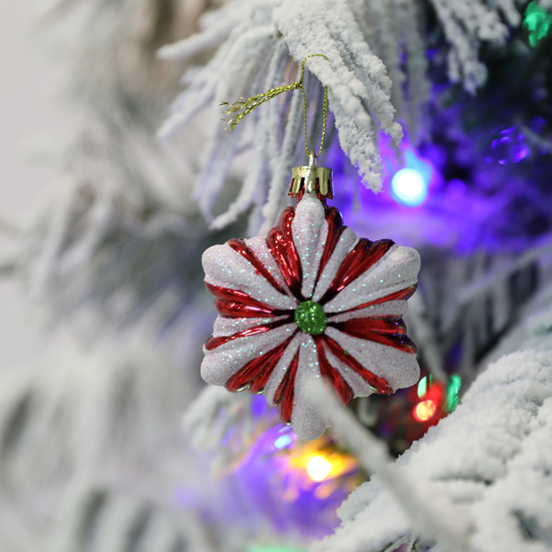 Cross-border New Painted Pumpkin Hexagon Star Pendant Christmas Tree Pendant Electroplating Painted Star Decoration Box 6