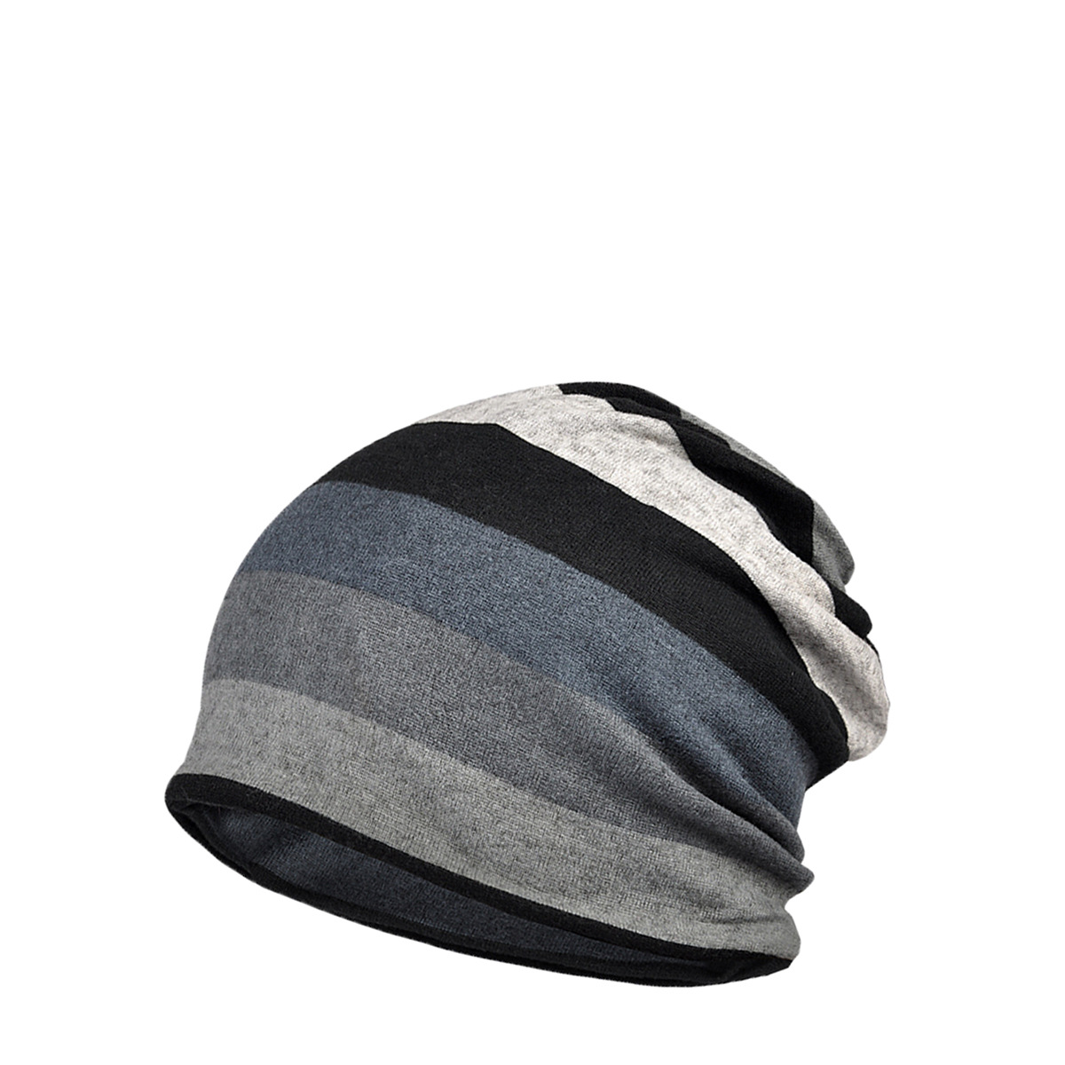 Tripeds Autumn and Winter Women's Double-layer Striped Wind-proof and Warm-keeping Dual-purpose Nightcap Fashion Moon Hat Birthday Hat