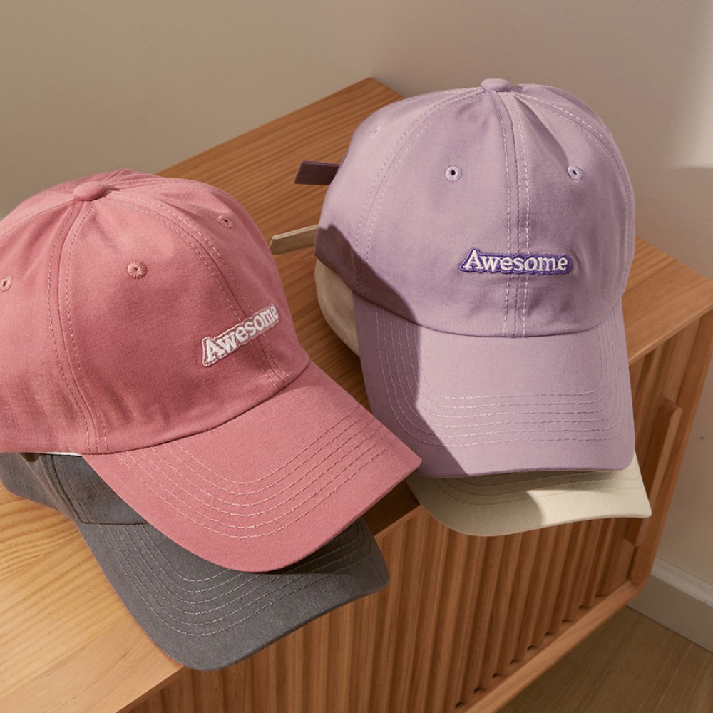New candy color big head hat female spring and summer peaked cap sun protection hat English letter baseball cap for men