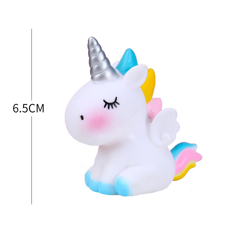 Rainbow Vinyl Unicorn Cake Decoration Ornaments Boys Girls Birthday Cute Dessert Table Dress Plugin