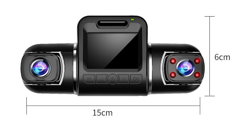 Cross-border three-lens driving recorder 360 panoramic parking monitoring 24 hours before and after dual-camera HD night vision