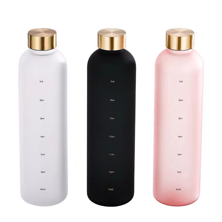 Southeast Asian fashion 1000ml simple space Cup PP gradient ribbon time scale traveling Cup