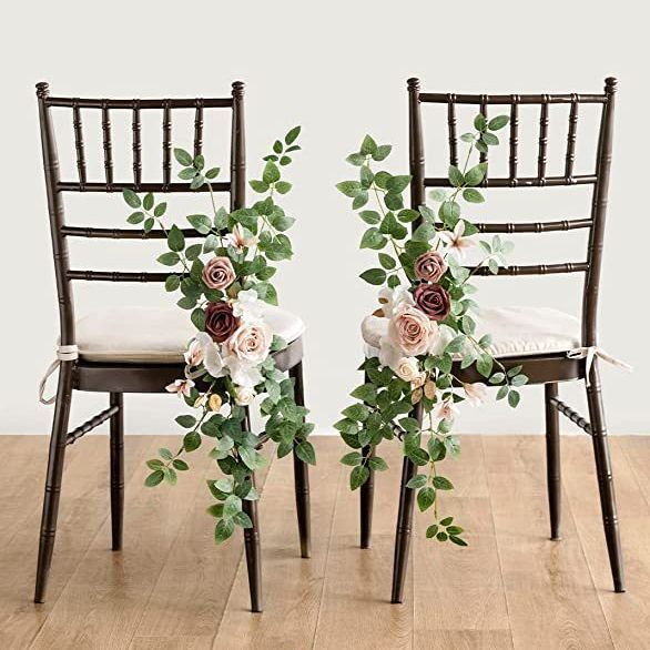 アマゾンの新しい結婚式の背もたれの花のシミュレーションの花のセットの欧米の屋外の祝日の装飾の背景のメーカーは直接供給します。|undefined
