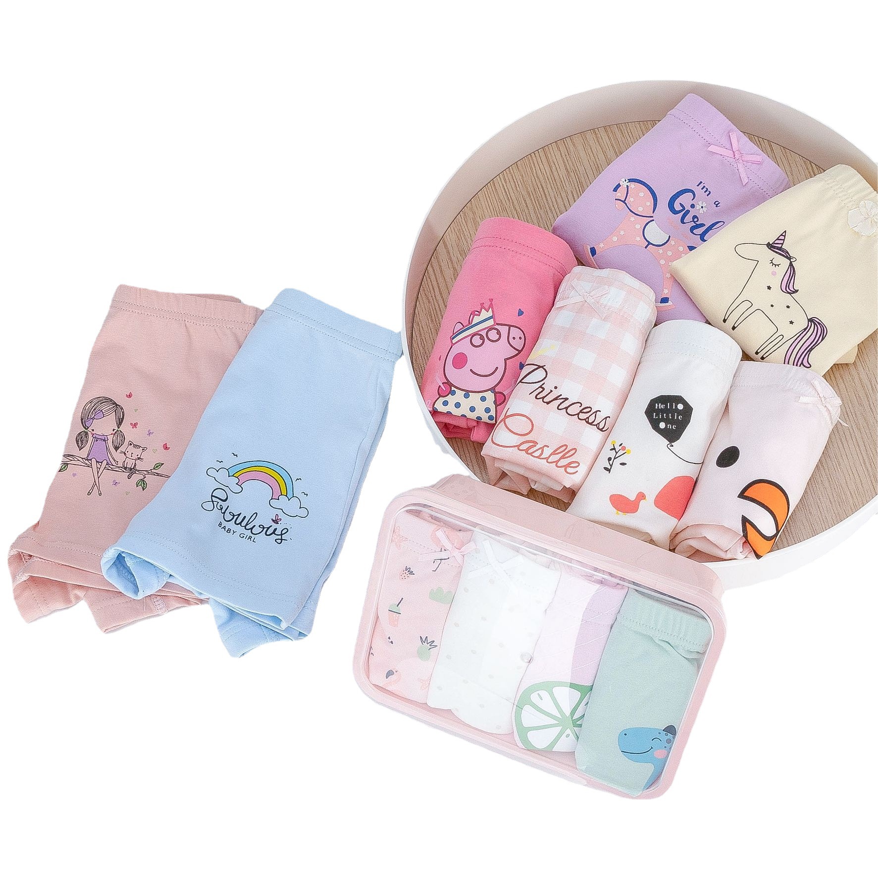 Children's underwear boys and girls four-pack cotton baby boxer shorts wholesale cartoon boutique boxed boxer shorts