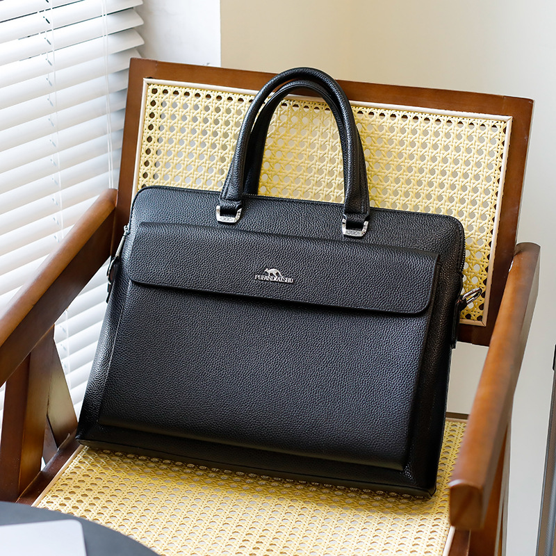 Factory wholesale new handbag shoulder slung retro simple large capacity cross-border custom computer briefcase men