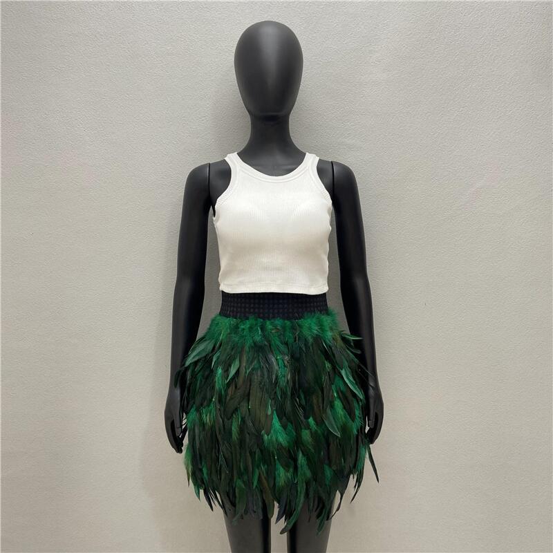Amazon feather skirt cross-border hot 10 color masquerade skirt European and American women's fashion skirt