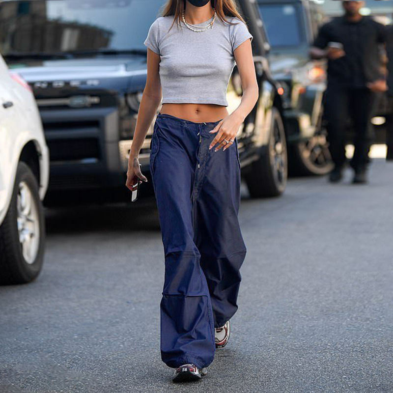 American Solid Color Tube Top Small Vest 2024 New Spice Girl Bundle Low-cut Base Top Woven Pants Two-piece Set
