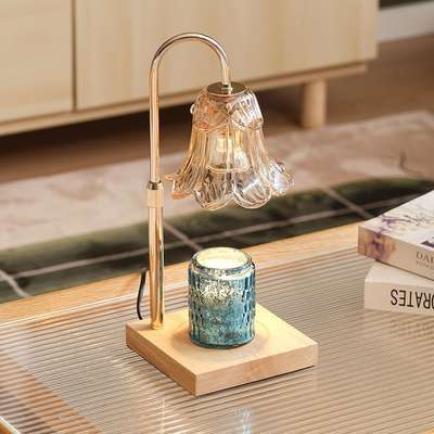 Amazon Liftable Aroma Lamp Melting Wax Lamp Melting Candle Lamp Glass Bedroom Bedside Wooden Night Lamp Atmosphere Table Lamp