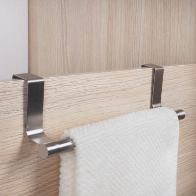 Yangjiang factory stainless steel single bar towel rack kitchen punch-free towel hanging rod cabinet door back rag in stock