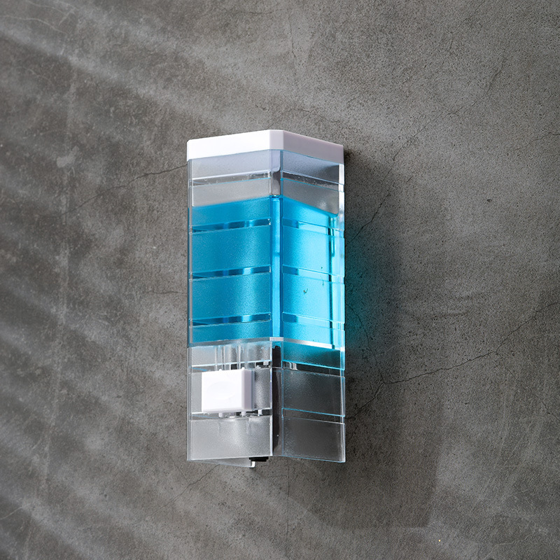 Home Transparent Wall-Mounted Manual Soap Dispenser Toilet Hotel Single Head Non-Punch Hand Soap Dispenser