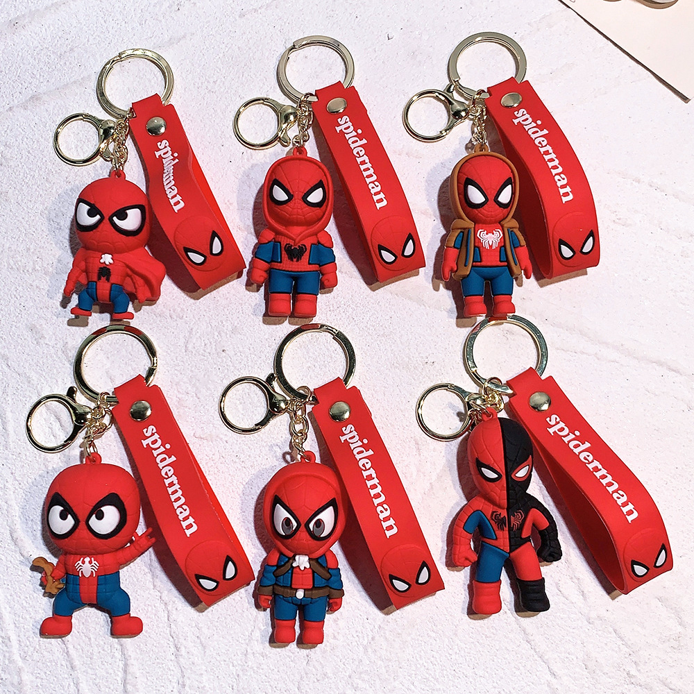 Creative cross-dressing Spider-Man doll Keychain Car chain school bag accessories couples a pair of small gifts wholesale