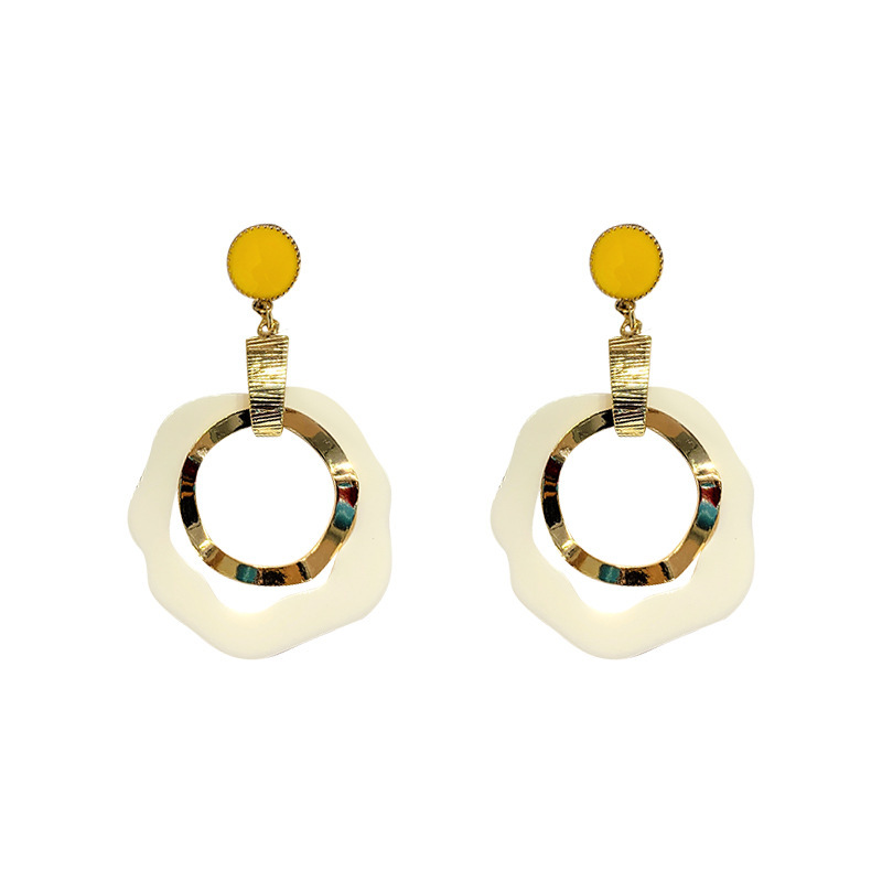 Silver needle South Korea east gate geometric round acrylic earrings fashion temperament earrings simple personality earrings wholesale