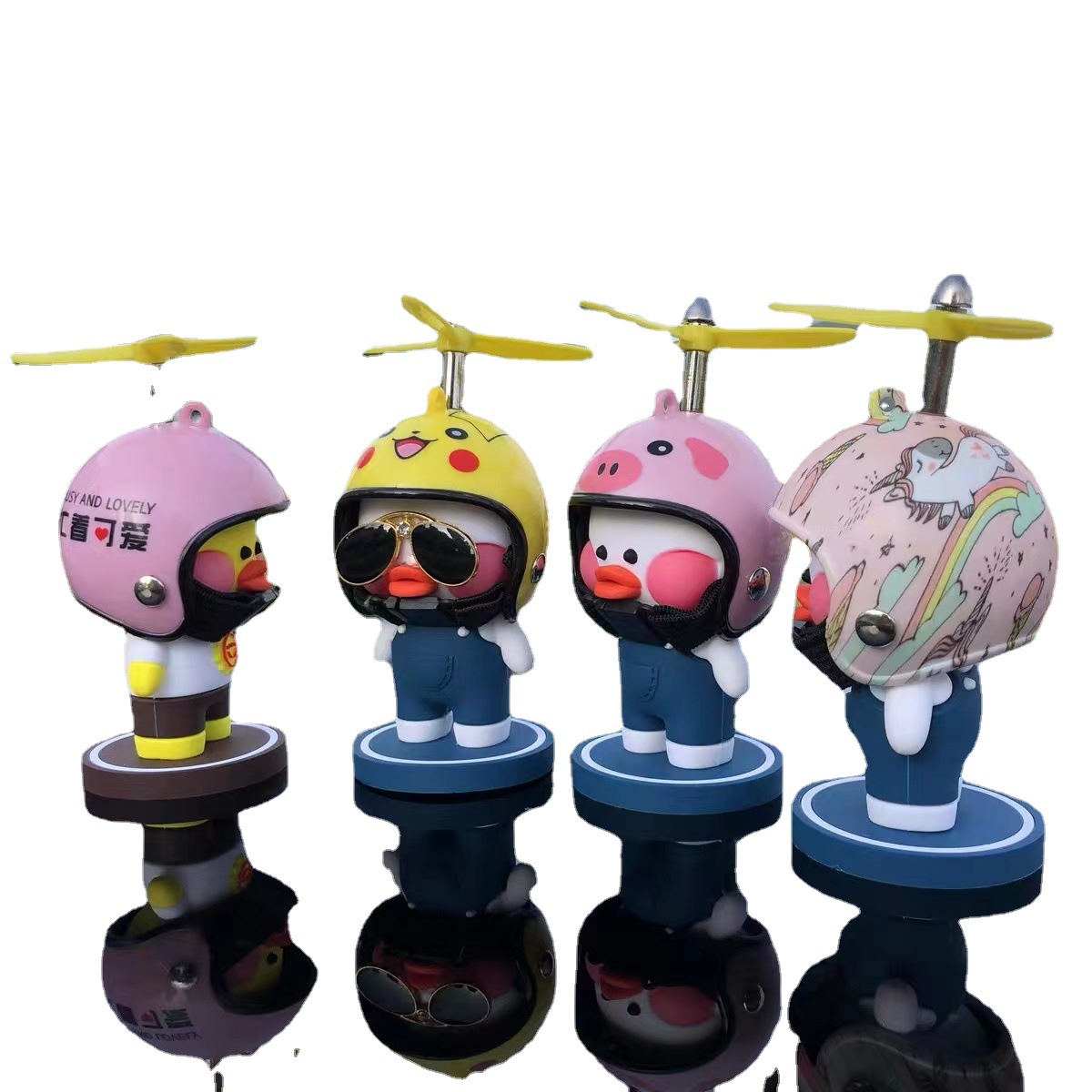 Car ornaments car mounted Net red helmet bamboo dragonfly broken wind duck safety hat helmet yellow duck car decoration manufacturers