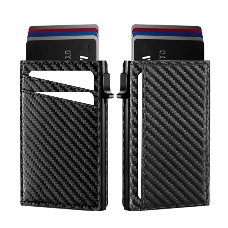 Metal card holder foreign trade Men's RFID anti-theft brush European and American Amazon metal aluminum alloy card holder multi-card slot wallet