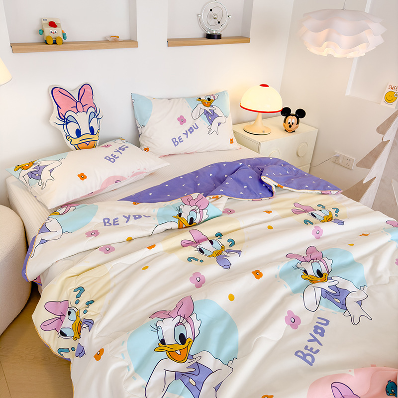 DisneySummer Cool Quilt New Cloud Small Cotton Soybean Fiber Quilt Dormitory Air-conditioning Quilt Fiber Quilt Cartoon Children Quilt