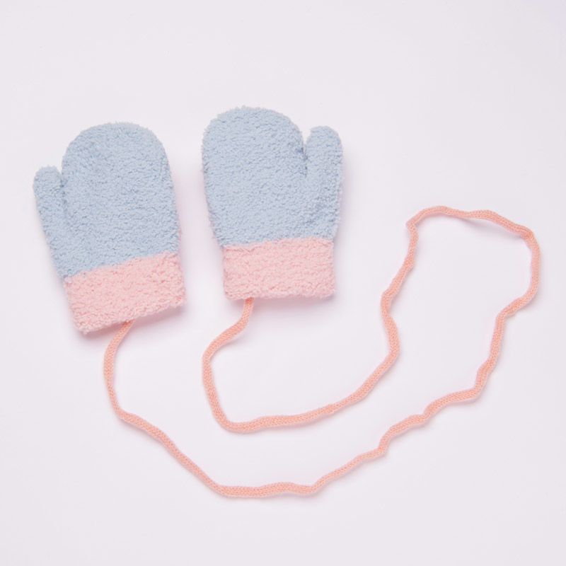 Autumn and Winter Children's bunny neck gloves Korean style cold-proof warm soft cute cartoon children's gloves