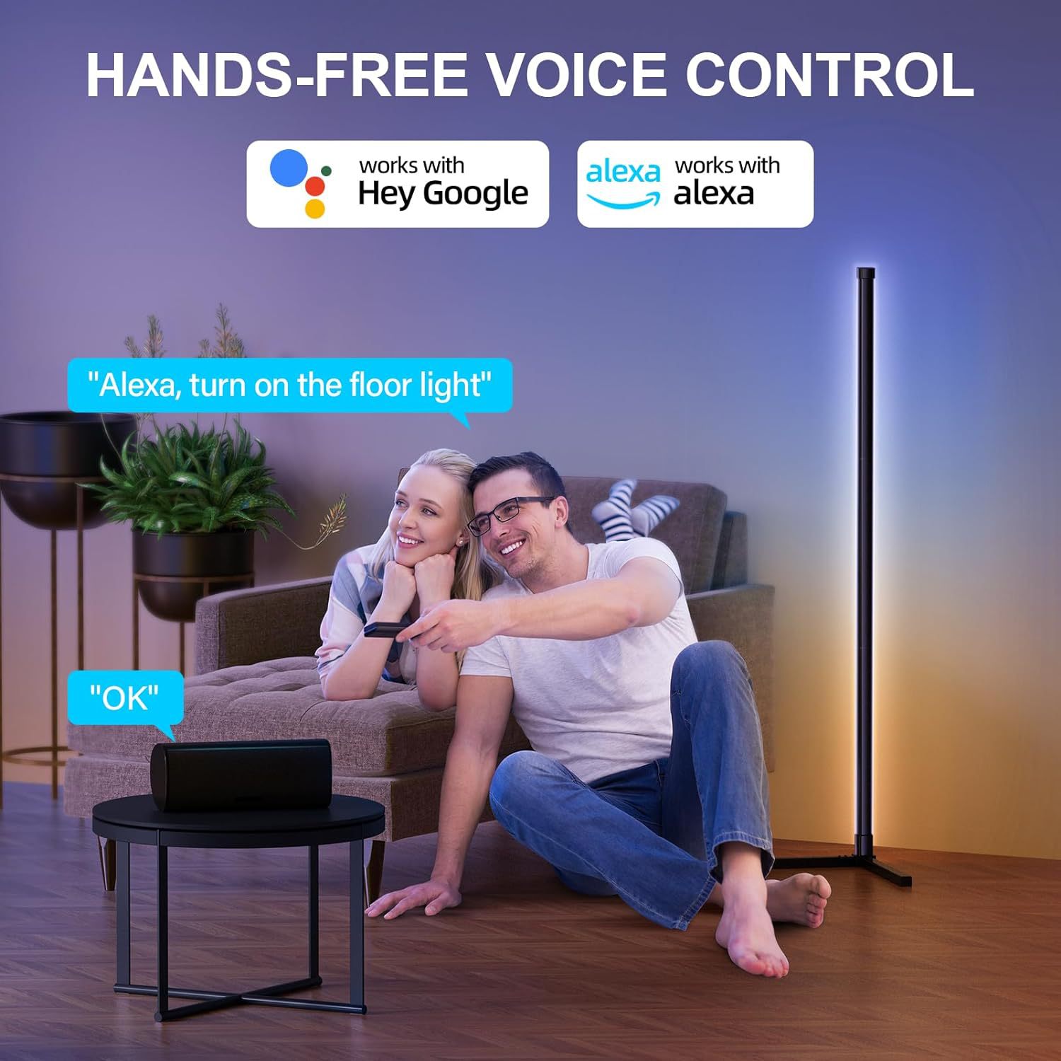 Floor lamp RGB Magic living room bedroom atmosphere WIFI Bluetooth corner lights corner music rhythm pickup light