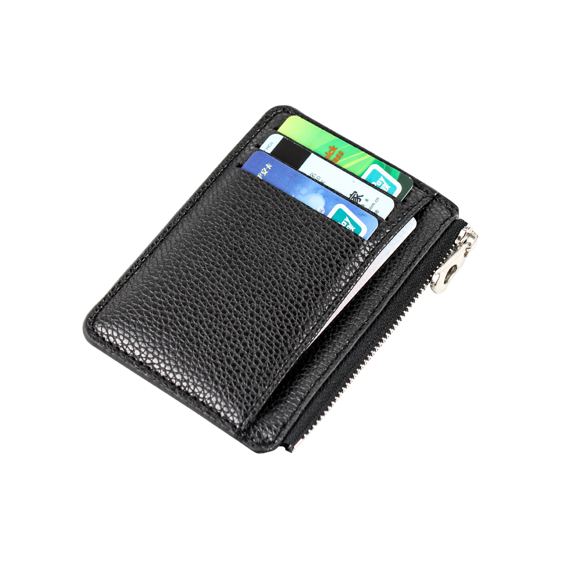 Foreign trade hot new vertical casual card bag zipper multi-card coin purse multi-functional lychee pattern card holder wholesale