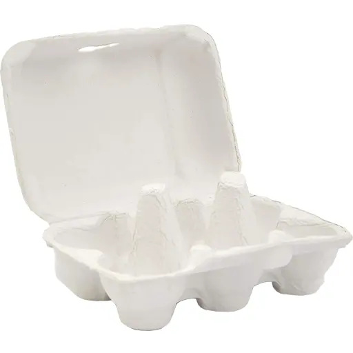 Pulp molded egg box 6 pieces white paper egg box environmentally friendly and degradable