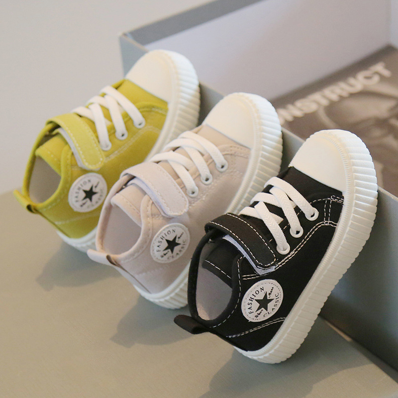 Children's canvas shoes 2024 spring and autumn boys casual shoes new girls board shoes soft bottom baby shoes a generation of hair