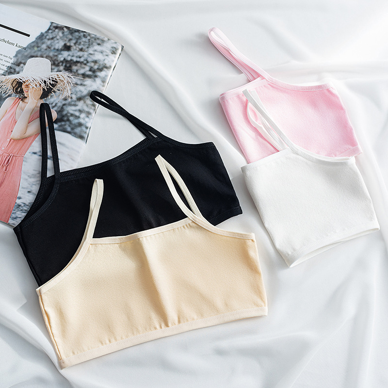 Primary and Middle School Students Developmental Girls' Underwear Cotton Bra Children's Vest Girls' Sling Tube Top Comfortable and Breathable