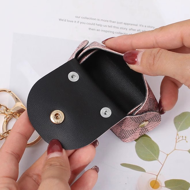 Cute mini leather small bag coin purse earphone bag storage bag presbyopic pendant key card bag key bag female