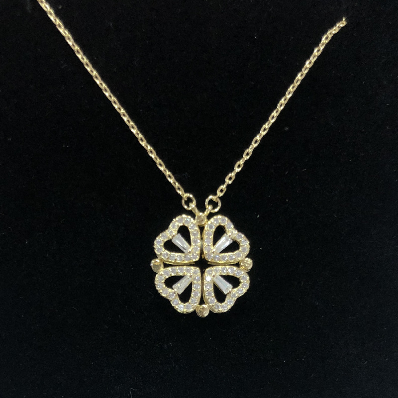 S925 sterling silver necklace four-leaf clover necklace women's fashion ins love 18k gold lady necklace trembles cross-border explosions