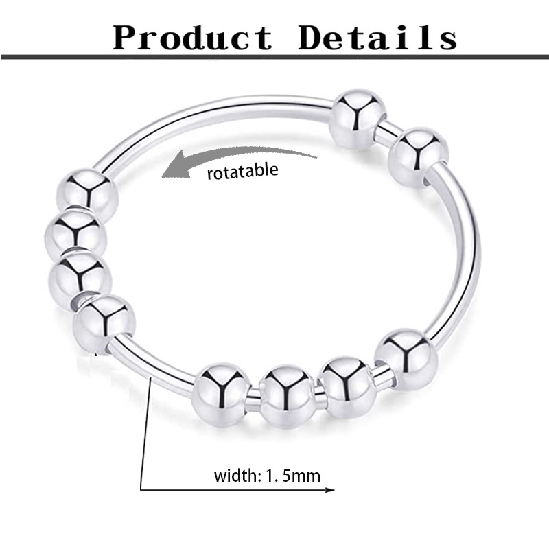Xinghe Amazon Explosions Cross-border Titanium Steel Decompression Ring Personalized Simple Creative Rotating Bead Jewelry