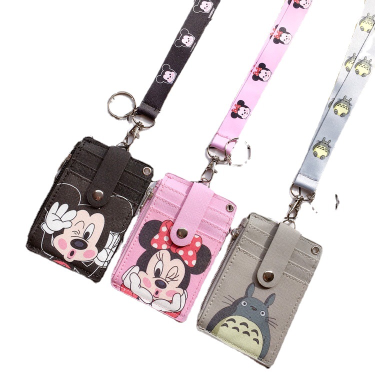 Student Campus Card Hanging Neck Card Case Transparent Window Coin Purse Hanging Rope Card Case Pickup Card Case ID Card Meal Card