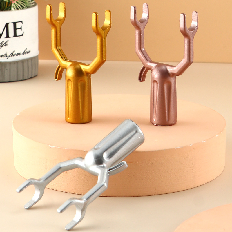 Factory wholesale aluminum alloy clothes fork head accessories hanging clothes fork thickened 19mm tube clothes pole joint multi-color optional