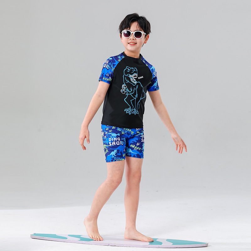 Children's swimsuit boys' two-piece swimsuit middle and big children's swimming trunks hot spring sun protection professional swimsuit factory direct sales