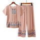 Cotton and Linen Mother's Pajamas Women's Summer Short-sleeved Suit Summer Thin Casual Home Clothes for Middle-aged and Elderly