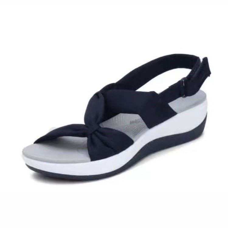 Foreign trade shoes cross-border 2024 Summer European and American wedge Velcro peep toe muffin Cross women's sandals in stock women's shoes